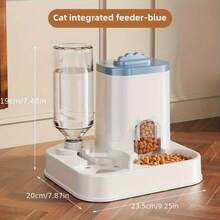 Dispensador automático de agua para gatos y perros con recipiente de comida integrado - Capacidad de 1-10L, sin necesidad de baterías, diseño blanco moderno para una limpieza y hidratación fáciles - Solución de hidratación duradera para mascotas, comedero automático para mascotas, accesorio elegante para mascotas, construcción resistente