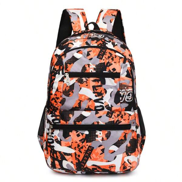 Nova Mochila Casual Unissex, Multi-Bolso, Grande Capacidade, Mochila Escolar