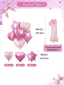 مجموعة بالونات قلب شكل رقم وردي مخصصة، مناسبة لحفلات عيد الميلاد، الزفاف، استحمام الطفل، عيد الحب، حفلة عروس العزوبية، حفلة عيد ميلاد بموضوع الريشة، ديكور خطوبة العروس، ديكور عيد ميلاد الأطفال، مناسبة لعيد الميلاد، الذكرى السنوية، رأس السنة الجديدة، استحمام الطفل، التخرج، الخطوبة، وحفلات الزفاف