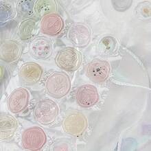 18PCS/Sheet Vintage Wax Stickers - Korean Style Scrapbook Sealing Labels For Diary, Planner, Journal Decoration, Retro Stationery Supplies, Aesthetic Ephemera For Craft And Decorative Projects