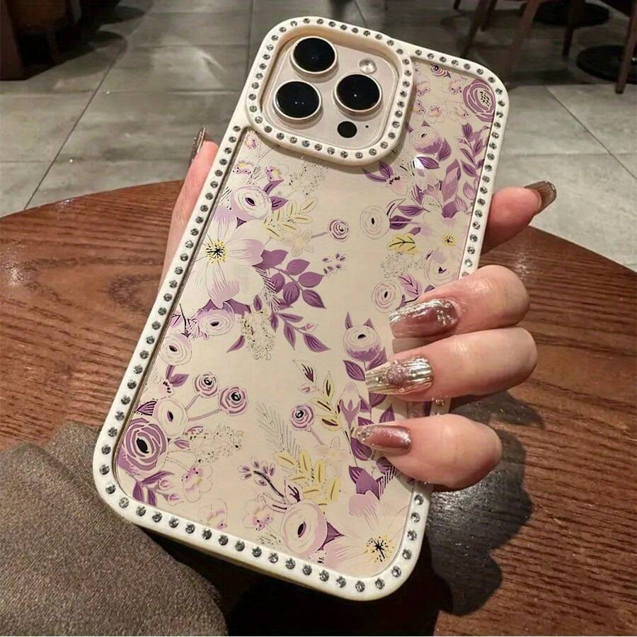 Funda para teléfono 1PC Teléfono Bling de doble cara, parte trasera dura suave a prueba de golpes, multicapa, TPU+PC, compatible 16/15/14/13/12/11 Pro/Plus - Blanco - Ver 1
