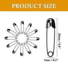 100PCS Safety Pins, Small Safety Pins, 0.8 X 0.2 Inch Safety Pins Bulk, Black Safety Pin Pins, Rust Resistant Safety Pins For Clothes, Sewing, Crafts, Paper - 黑色 - 查看 2