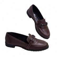 Mocassim Feminino Cafe Sola Tratorada Baixa Clássico Atemporal Casual Loafer Sapatilha Maricotta - Café - Visão 4