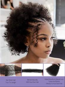 50g/Pack Afro Kinky Bulk Human Hair Extensions 10-16 Inch Natural Color Human Hair For Boho Twist Braiding Dreadlocks Unisex  Natural Look For Twists And Braids Extentions - SNatural - 查看 6