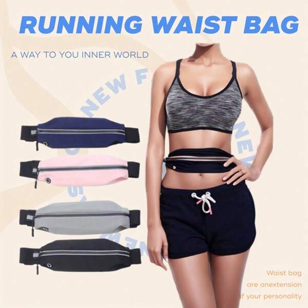 AiScrofa Cinturón delgado para correr para hombres y mujeres, riñonera con bolsillo con cierre reflectante para teléfono, para entrenamiento, ciclismo, fitness