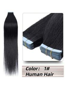 Tape In Hair Extensions Human Hair 20pcs/Pack Remy Straight Invisible Tape Adhesive Hair Extensions Suitable For All People Halloween Costumes - S1 - View 3