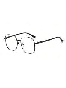 1 Pair Unisex Round Eyeglasses, Transparent Lenses, Metal Frame, Non-Prescription - Multicolor - View 3