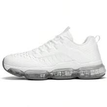 Womens Walking Running Shoes Air Cushion Breathable Fashion Tennis Sneakers Mesh Workout Casual Athletic Sports GymChristmas - 1 白色 - 查看 2