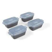 Stoneware Baking Dishes - Small Ceramic Oven Safe Dishwith Lids, 5" X 3",Of 4 - Charcoal. Individual Casserole Dishes For Reheating, Freezer To Oven, Meal Prep - Nhiều màu 264 - Xem 1