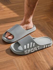 Ciabatte sportive da uomo per esterni di taglia 48-49, ciabatte estive da coppia antiscivolo e resistenti, sandali allargati da spiaggia, ciabatte per dormitorio universitario senza odore - Grigio - Visualizzare 6