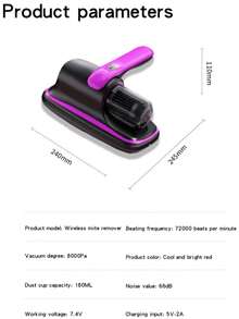 2-In-1 Handheld Vacuum Cleaner & Dust Mite Remover, Powerful Wet & Dry Cordless Vacuum Cleaner For Home, Car, Office And Pet, Detachable, Multi-Layer Filtration, Lightweight Floor Brush, Includes Dust Mite Brush Head, Low Noise, Easy To Use, Great Gift For Holidays - Multicolor - View 11
