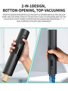 CLITON Rechargeable Wine Opener Electric Wine Bottle Opener 7-In-1 Wine Gift Set With Electric Vacuum Pump, Charging Station, Foil Cutter, Wine Aerator Pourer And 2 Wine Stoppers