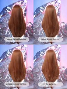 alicegarden Forehead Lace 4 * 1, Forehead Lace Straight Wig, Dirty Orange 28 Inch Daily Natural Semi Woven, Natural Daily Use Realistic Wig