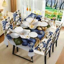 1/4/5/6/7/36 piezas Conjunto de funda para silla con estampado de flores de moda, adecuado para decoración diaria moderna en interiores, hogar, restaurante, hotel, fiesta, boda, comedor, cocina. Fundas de silla elásticas lavables para mesas cuadradas.