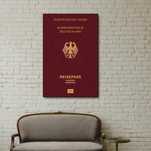 1pc Modern Canvas Poster, Featuring Elegant Burgundy, Gold, And White German Eagle Emblem Wall Arts Canvas Posters, With High-Definition Printing And Optional Frame, Perfect For Living Room, Bedroom, Office Decoration, Bedroom Art | National Emblem Art | Gold Details - Multicolor - View 5