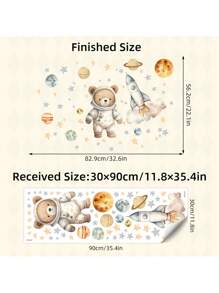 Space Height Chart Wall Decals - Interactive Planet Measuring Sticker With Rocket & Stars, Removable Nursery Height Decor For Kids 50-150cm Growth Tracker,Space Nursery Decor & Kids Room, Space Rocket Stickers, Planet Measuring Decals, Kids Growth Chart Wall , Educational Space Decor