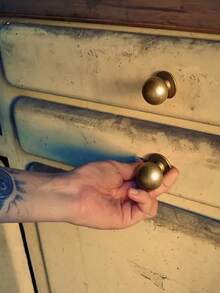 2/6件青铜单孔旋钮橱柜把手、门把手、橱柜把手 | 实心锌合金材质，适用于橱柜、衣柜、梳妆台和抽屉