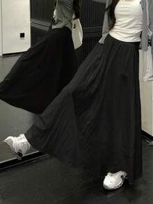 女式法式白色休闲裙，新款收腰 A 字长裙，夏季