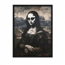 1pc Dark Gothic Halloween Decor Slot L‑Frame Wall Art Decor – Mysterious Mona Lisa Poster, Easy Hang & Clean, Wall Art For Living Room/Bedroom/Office/Studio, Halloween Gift Home Decor Fall Decor Room Decor