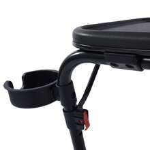 Meubles Cosy Folding Desk, Laptop Table, Bedroom Breakfast Table, Bedside Table, Kitchen Shelf, Coffee Table With Tray, 4 Adjustable Heights, 3 Tilt Positions, Metal Frame With Cup Holder, Black, 53cm X 37.5cm X 48.8/60.5/65.5/70.5cm - Black - View 8