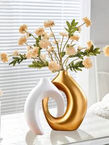 白金/金/白两件套花瓶，简约北欧波西米亚风格装饰花瓶，适用于客厅、书架、餐桌、房间、壁炉、门廊等场所。也是节日礼物和圣诞礼物的理想之选。 - 彩色 - 查看 4