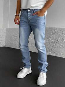 Impala Jeans rectos para hombre en denim azul , ajustados y versátiles, ideal para estilos casuales - Lavado ligero - Ver 3