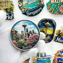 1pc Polyresin Fridge Magnet Souvenir, Landmarks Of Los Angeles, Seattle, Colorado Grand Canyon, Statue Of Liberty New York, Route 66, Brooklyn Cowboy, Home Decor, Kitchen, Bedroom Wall Decoration, Gifts From USA Travel - Multicolor - View 17