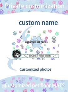 1 pièce Tapis d'alimentation pour animaux de compagnie personnalisé - Impression de photo et de nom, doux, anti-dérapant en boue de diatomées, absorbant l'eau, séchage rapide, imperméable et facile à nettoyer - Cadeau exclusif pour les amateurs de chiens et de chats, fournitures pour animaux de compagnie