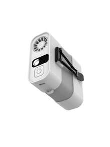 1 Stück USB-Ventilator Taillenlüfter tragbarer Halsventilator mit starkem Wind Power-Bank LED-Beleuchtung für Familie, Outdoor, Arbeit