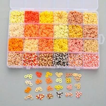 1 caja de 4000 piezas de cuentas de arcilla polimérica de colores surtidos, cuentas de arcilla blanda, cuentas negras, adecuadas para la creación de joyas DIY
