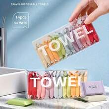 28 Pcs Portable Compression Disposable Towels & Face Towels - Anti-Allergy, Soy-Based, Available In Multiple Colors, Portable Travel Towels, Suitable For Camping, Beaches, And Home Use, Individually Packaged For Cleaning - trắng - Xem 8
