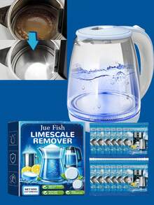 Jue Fish Limescale Cleaning Effervescent Tablets, For Stainless Steel Pots, Kettles, Removes Limescale & Dirt, Lemon Scented - White - View 6