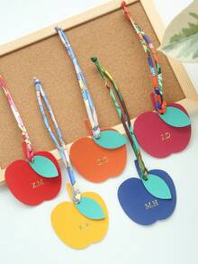 1 pieza Llavero personalizado con iniciales y forma de fruta con cuerda de satén colorida, monograma dorado personalizado de cereza como accesorio para bolsas, llavero personalizado y lindo en forma de manzana, melocotón, limón, mango, pera como accesorios para bolsos, regalo para mujer para boda o San Valentín - Multicolor - Ver 10