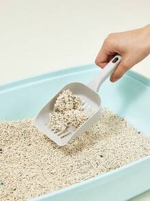 PETSIN 1pc Cartoon Graphic Cat Litter Shovel, Large Cat Litter Shovel - Light Grey - View 1