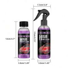 2PCS 3in1 High Protection Quick Car Coat Ceramic Coating Spray Hydrophobic Clean Scratch Repair Tools