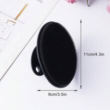 Bộ 4 bàn chải massage toàn thân bằng silicon - 1 bàn chải chà mặt, 1 bàn chải chà lưng cán dài, 1 bàn chải tắm ngắn, 1 bàn chải chải tóc da đầu, bàn chải làm sạch mặt và toàn thân cầm tay không dùng điện có tay cầm chống trượt, làm sạch và massage hiệu quả cho mọi bộ phận cơ thể - màu đen - Xem 8
