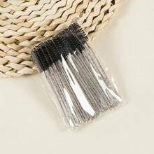 50pcs Multifunctional Color Eyelash Comb Makeup Brush Eyebrow Comb Dual-Purpose Spiral Brush Grafted Eyelashes Beauty Tools - 黑色 - 查看 11