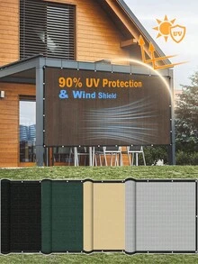 DELLNA 1pc Sun Shade Cloth With Rope Rings, Privacy Protection + Sun Shading Dual-Function, Suitable For Gazebo/Garden/Carport/Patio, Multiple Colors Available - Multicolor - View 9