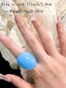 1pc New Simple Ocean Theme Resin Bracelet With Geometric Glitter Design, Tie Dye, Versatile For Banquet And Party, Suitable For All Seasons, Blue
