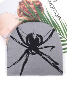 1pc Y2K Style Spider Jacquard Knit Hat, Streetwear Hip-Hop, Warm For Autumn/Winter, Fashion , Suitable For Daily, Outdoor Sports, Casual, Perfect For Couples Gift Beanie Fall Outfit