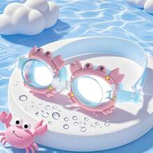 1pc Transparent Cartoon Design Swimming Goggles, Beach Essentials, Beach Accessories, Pool Float