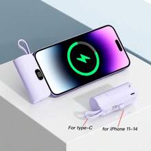 Mini Power Bank Caricabatterie Portatile Batteria da 5000mAh Leggero Compatibile con 14/13/12 ecc. Adatto per vacanze estive, viaggi all'aperto/campeggio e backup di emergenza per cellulare, regalo per famiglia, amici, display di alimentazione per compleanni