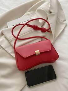 时尚纯色复古法棍简约腋下女士单肩包