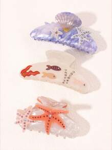 1 件儿童甜蜜海洋系列创意发夹，发饰 - 彩色 - 查看 2