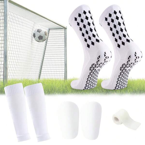 1 set voetbalbeenwarmers, sportbeenwarmers, scheenbeschermers, sportbandage, velduitrustingset