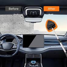 11pcs Auto Windshield Cleaning Kit With 6 Reusable Microfiber Pads, 2 Spray Bottles, Extendable Handles - Green, Popular Auto Cleaning Essential - 橘子 - 查看 4