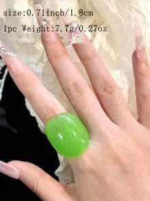 1pc Vintage Versatile Tie Dye Resin Bangle, Glitter Geometric Design, Gradient Fit For Banquet & Party, All Season Wear, Green