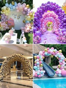 3m X 2.2m Metal Frame, Multi-Functional Balloon Arch Kit, Adjustable Pillar Tower, Round Wedding Arch, Proposal Balloon Arch Set, Balloon Accessories, Perfect For Weddings, Bridal Showers, Baby Showers, Birthdays, Engagements, Parties, Valentine's Day, Easter Decorations - Clear - View 8