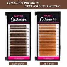 KOLYBEL Bottom Lash Extension 0.03 B Curl 5-7mm Mixed Length Tray Black Premium Eyelash Extensions Soft Under Lower Eyelash Extension Salon Use (Bottom,0.03-B-5-7mm) - Nâu nhạt-D-0.07 - Xem 6