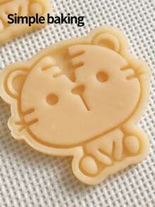 1 件卡通动物图案饼干模具，亲子糖霜饼干工具，开学季便当用品，可爱小动物图案（小猪、小老鼠、小熊、小松鼠、小兔子、小老虎、小猫、小柴犬、小狮子）饼干印章，一个饼干切刀，一个甜点模具。饼干角色。厨房糕点制作工具 - 白色 - 查看 9